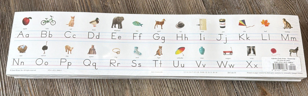 Zaner Bloser manuscript Alphabet writing strips handwriting desks pack 30 NEW